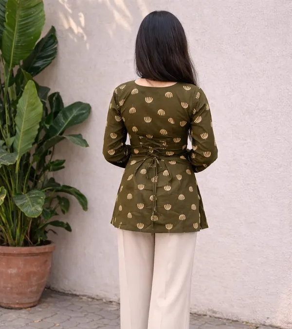 Olive_Green_Printed_Tunic_With_Bell_Sleeves_For_Women