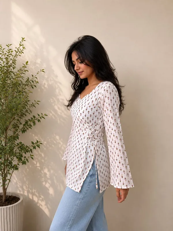 Kurvee_Women_Floral_Print_Corset_Style_Side_Tie-Up_Top_with_Bell_Sleeve