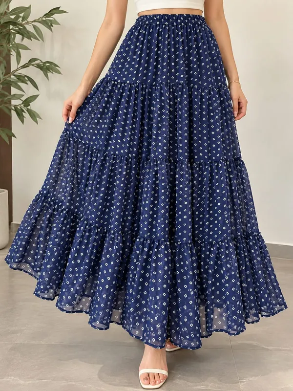 Women_Geometric_Tiered_Maxi_Flared_Skirt
