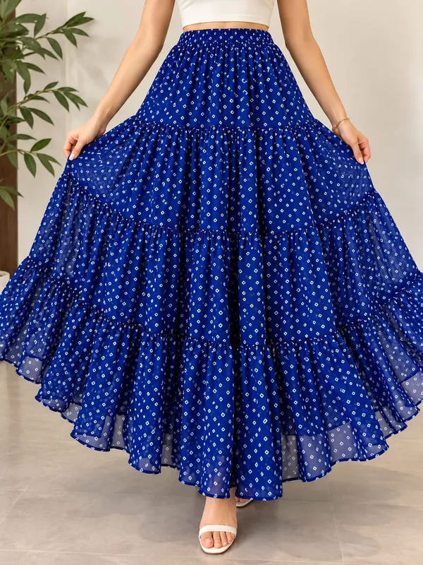 Women_Geometric_Tiered_Maxi_Flared_Skirt