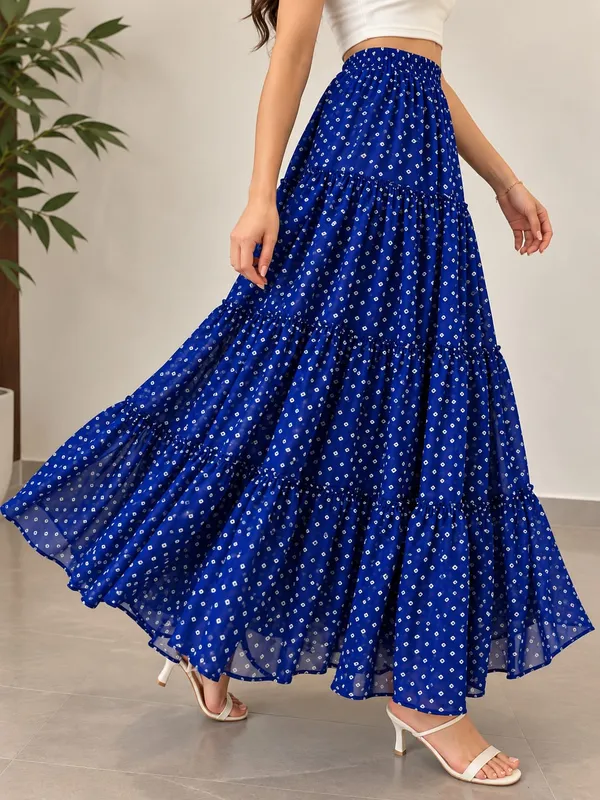 Women_Geometric_Tiered_Maxi_Flared_Skirt