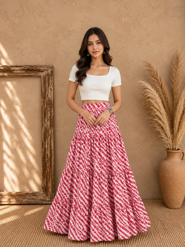 Women’s_Printed_Rose-Wave_Flared_Long_Maxi_Skirt