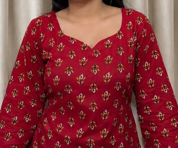 Kurvee_Women's_Floral_Printed_Cotton_Short_Kurti_(Red)