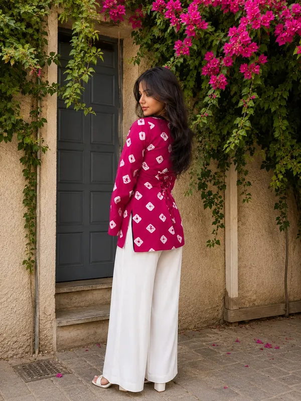 Kurvee_Women_Pink_Printed_Back_Corset_Tie-Up_Kurtie__with_Bell_Sleeves