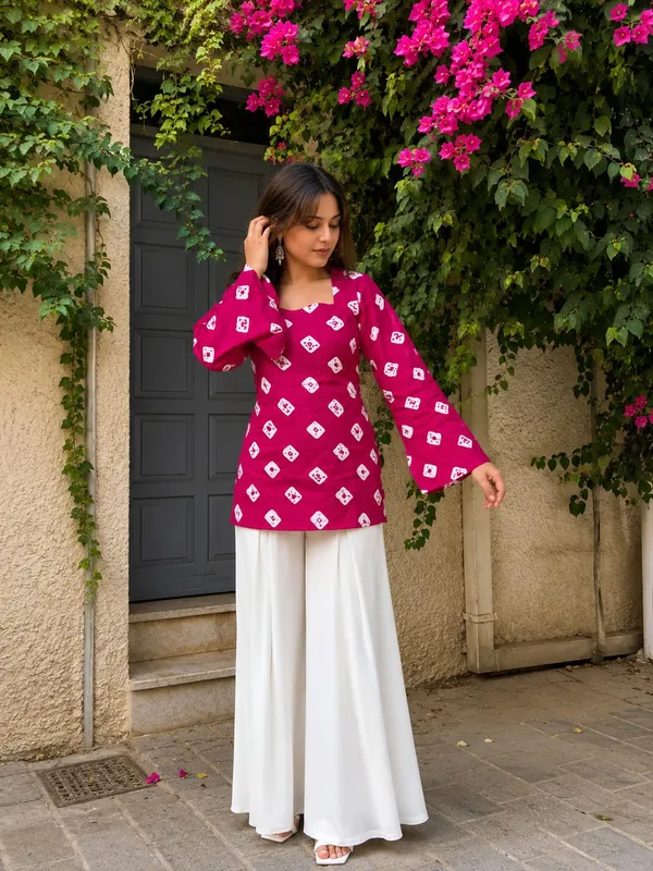 Kurvee_Women_Pink_Printed_Back_Corset_Tie-Up_Kurtie__with_Bell_Sleeves