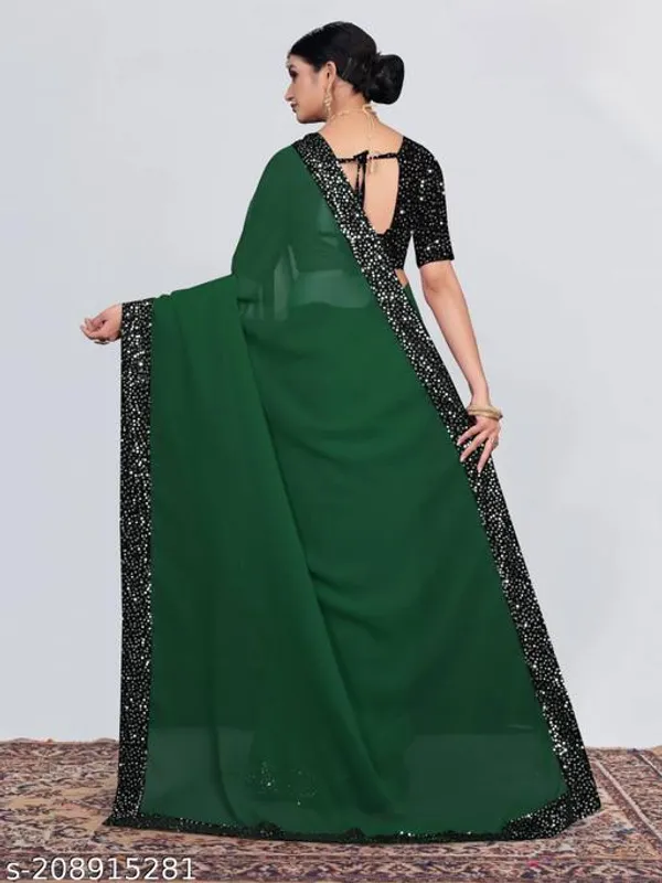 Saree_Fabric_Gorgette_With_Sequnce_Work_Blouse_Fabric_Banglori_Satin_Blousework_Sequince_Saree_Lenth_5_50mtr_Blouse_Lenth_0_80mtr_Saree_Width_42_Inch_Saree_Color_Same_As_Picture_Blouse_Color_Firoji_Occasion_Partywear