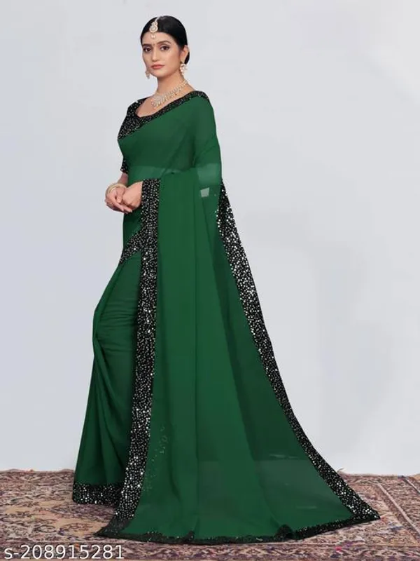 Saree_Fabric_Gorgette_With_Sequnce_Work_Blouse_Fabric_Banglori_Satin_Blousework_Sequince_Saree_Lenth_5_50mtr_Blouse_Lenth_0_80mtr_Saree_Width_42_Inch_Saree_Color_Same_As_Picture_Blouse_Color_Firoji_Occasion_Partywear