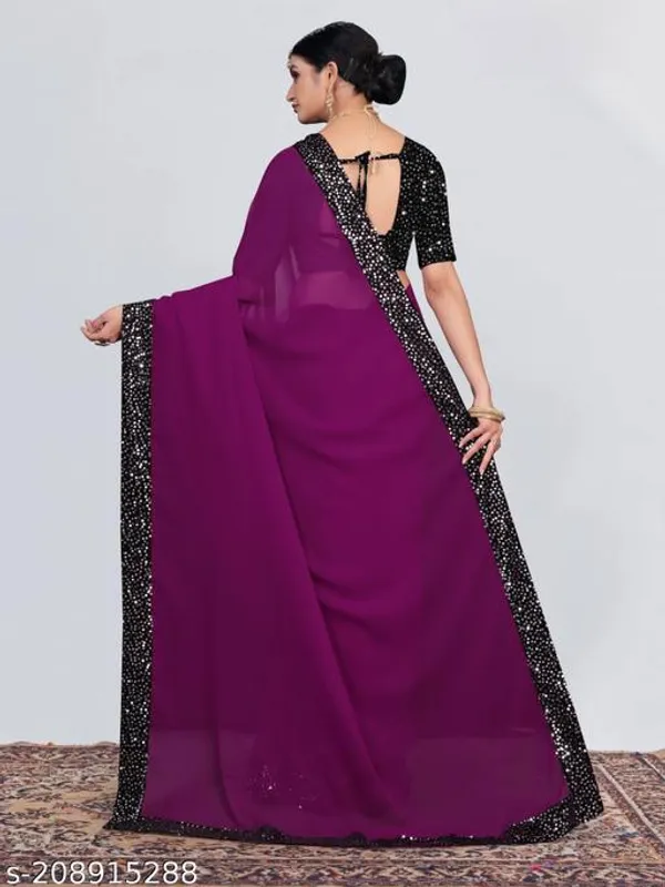 Saree_Fabric_Gorgette_With_Sequnce_Work_Blouse_Fabric_Banglori_Satin_Blousework_Sequince_Saree_Lenth_5_50mtr_Blouse_Lenth_0_80mtr_Saree_Width_42_Inch_Saree_Color_Same_As_Picture_Blouse_Color_Firoji_Occasion_Partywear