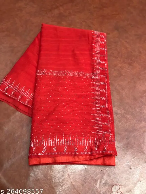 Red_Swarovski_Crystal_Diamond_Self_Design_Applique_Hand_Painted_Bollywood_Georgette_Saree
