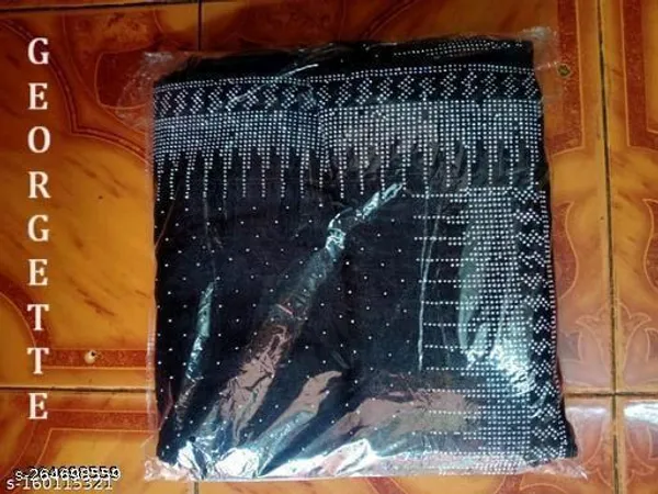 Black_Swarovski_Crystal_Diamond_Self_Design_Applique_Hand_Painted_Bollywood_Georgette_Saree