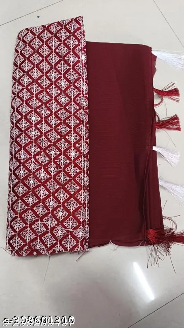 Georgette_Saree_Embroidered_Shree_Lakhnavi_Saree_Chikankari_Heavy_Embroidery_Work_Embroidery_Border_With_Embroidery_Blouse