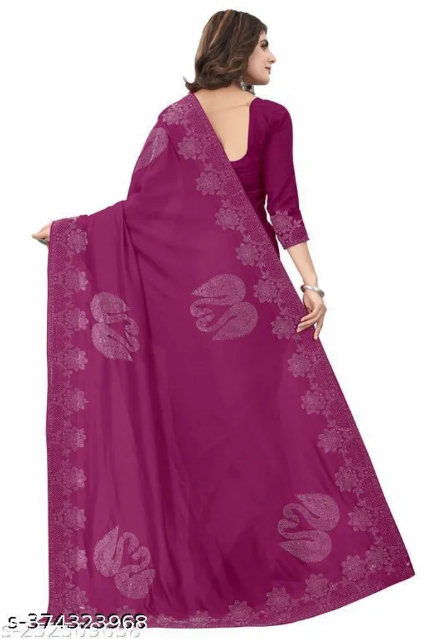 Georgette_Silk_Swarovski_Stone_Work_Saree_With_Banglori_Stone_Work_Blouse