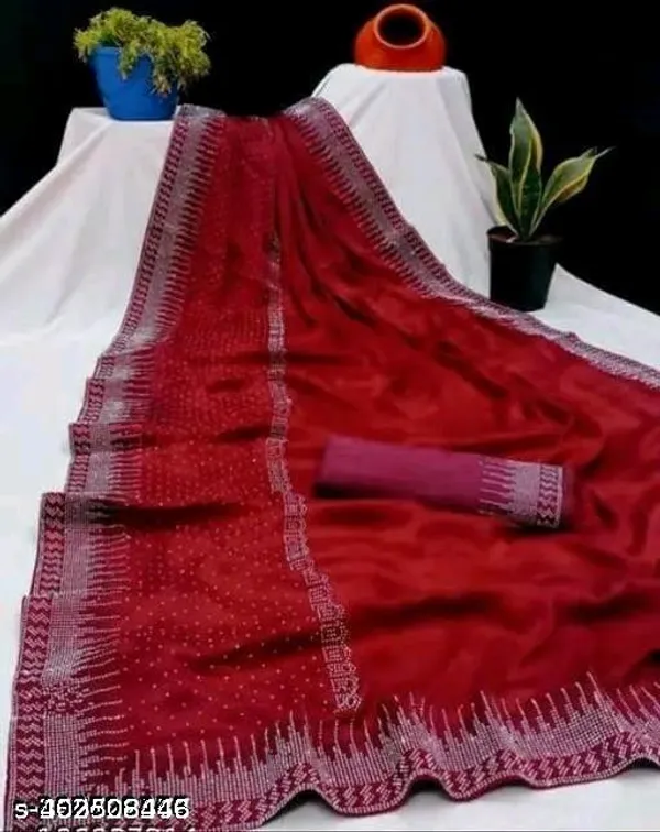 Festive_Swarovski_Diamond_Work_Maroon_Saree_For_Women