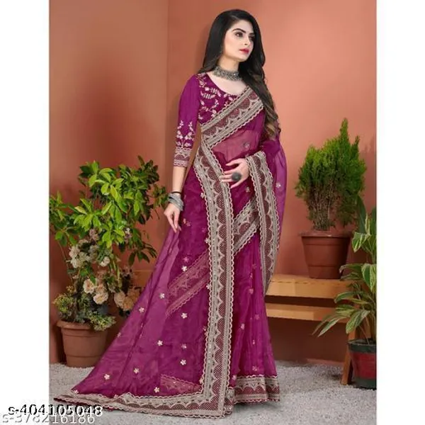 Purple_Color_Embroidered_Saree_With_Blouse_Saree_For_Women_Fancy_Saree_For_Women_Bollywood_Designer_Party_Wear_Wedding_Festive_Saree_Sari_For_Women_With_Stylish_Blouse