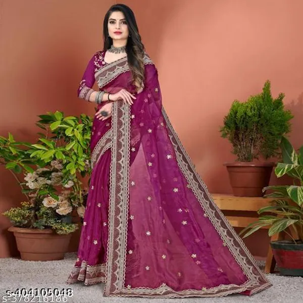 Purple_Color_Embroidered_Saree_With_Blouse_Saree_For_Women_Fancy_Saree_For_Women_Bollywood_Designer_Party_Wear_Wedding_Festive_Saree_Sari_For_Women_With_Stylish_Blouse