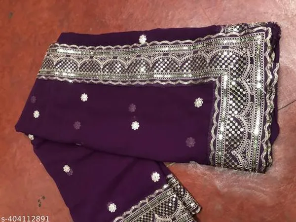 New_Superhit_Trending_Embroidered_Cotton_Thread_Sequins_Work_Designer_Saree