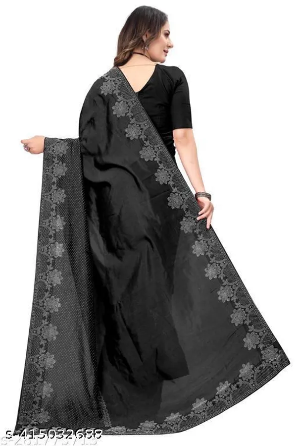 New_60gm_Stones_Works_Saree_Un_Stitched_Blouse_Attractive_New_Design_Fancy_Saree_With_Swarovski_Daimond_Hotfix_Diamond_Work_Party_Wear_Festive_Wear_Saree_Unstitch_Blouse