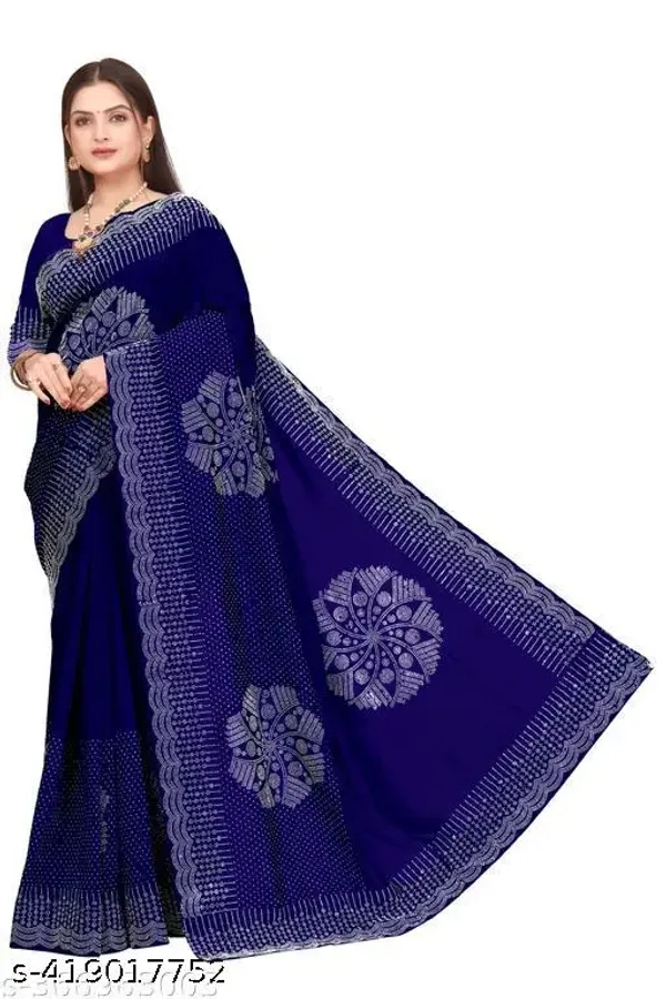 Women_S_Hot_Fixing_Georgette_Silk_Saree_With_Unstitched_Blouse_Piece