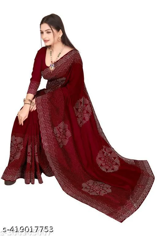 Women_S_Hot_Fixing_Georgette_Silk_Saree_With_Unstitched_Blouse_Piece