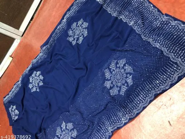 Georgette_Silk_Attractive_New_Design_Fancy_Saree_With_Swarovski_Daimond_Hotfix_Diamond_Work_Party_Wear_Festive_Wear_Saree