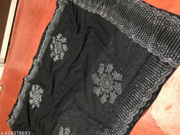 Georgette_Silk_Attractive_New_Design_Fancy_Saree_With_Swarovski_Daimond_Hotfix_Diamond_Work_Party_Wear_Festive_Wear_Saree
