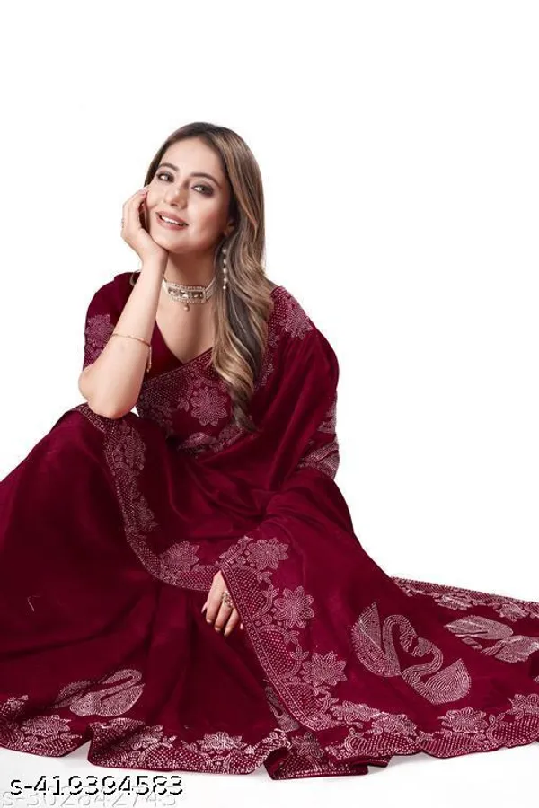 Diamond_Work_Fashionable_Trendy_Saree_2