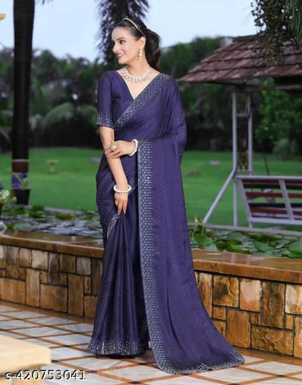 Looootnest_Mehendi_Colour_Georgette_Designer_Saree_With_Stone_Work_With_Unstiched_Blouse_Peace_For_Women_And_Girls