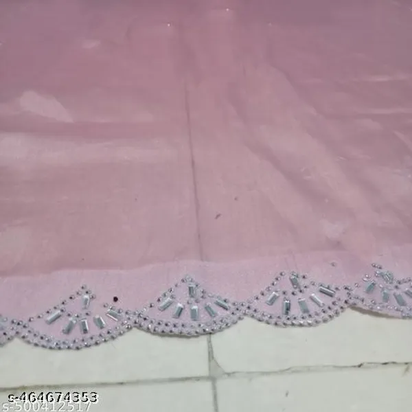 Trending_Beautiful_Fully_Diamond_Work_Jimmychoo_Saree_With_Same_Color_Attractive_Blouse_Piece