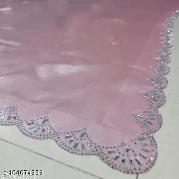 Trending_Beautiful_Fully_Diamond_Work_Jimmychoo_Saree_With_Same_Color_Attractive_Blouse_Piece