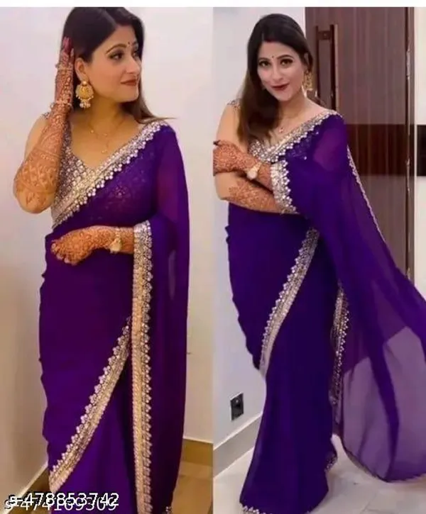 Georgette_Saree_With_Embroidered_Blouse_Piece