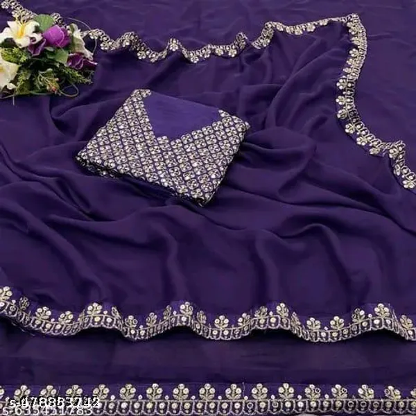 Georgette_Saree_With_Embroidered_Blouse_Piece