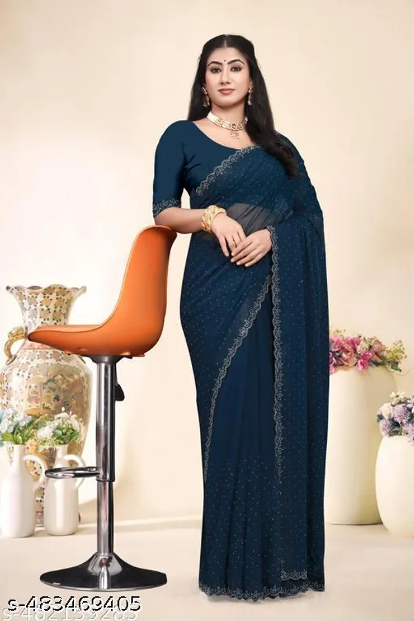 New_Design_Fancy_Saree_With_Swarovski_Diamond_Hotfix_Diamond_Work_Party_Wear_Fastive_Wear_Saree_With_Hot_Fix_Blouse