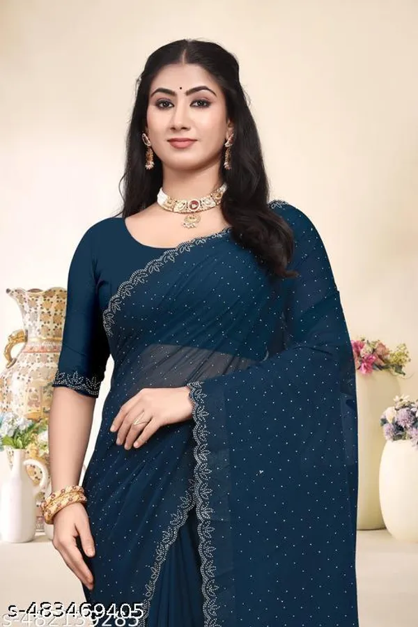 New_Design_Fancy_Saree_With_Swarovski_Diamond_Hotfix_Diamond_Work_Party_Wear_Fastive_Wear_Saree_With_Hot_Fix_Blouse