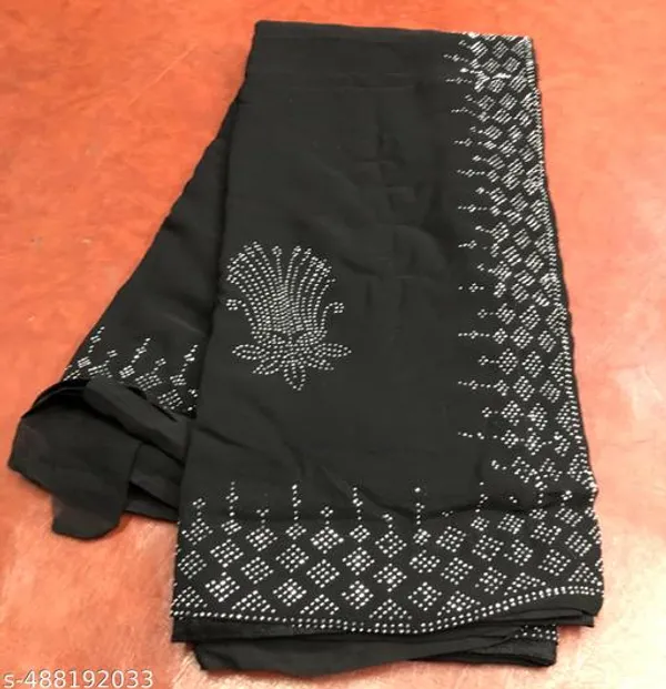 New_Designer_Diamond_Worked_Georgette_Saree_For_Party_And_All_Occasions