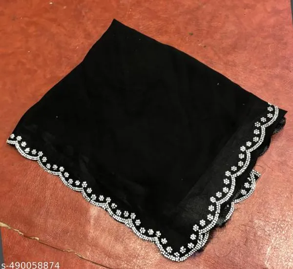 Trendy_New_Desing_Fancy_Cutwork_Boder_Saree_With_Unstiched_Blouse_Piece_Hotfix_Siroski_Daimond_Saree_Georgatte_Saree_Party_Wear_And_Wedding_Wear_Saree_Black_Saree