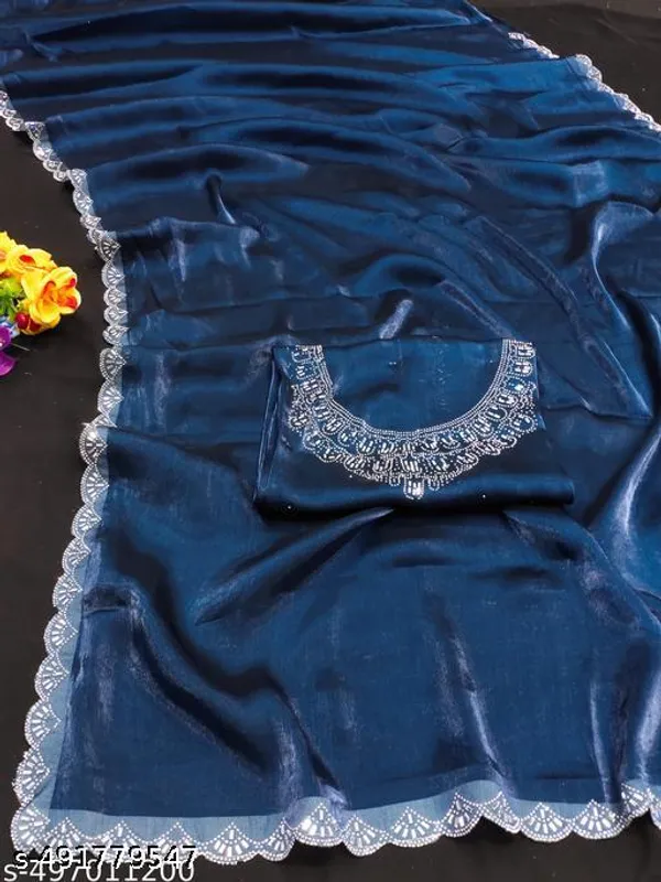 Super_Trendy_Fabrics_Jimmi_Choo_Saree_With_Organza_Blouse_Piece