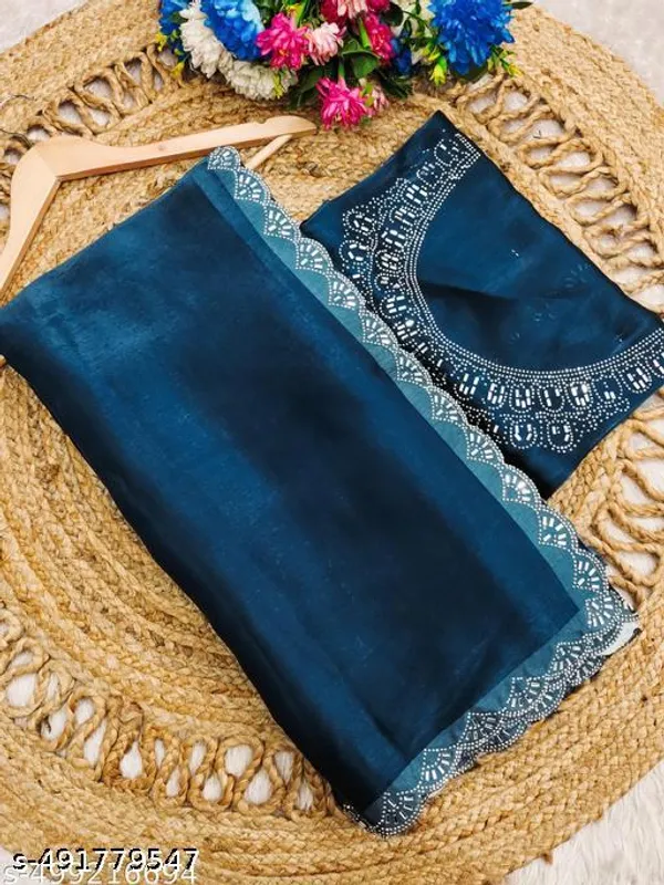 Super_Trendy_Fabrics_Jimmi_Choo_Saree_With_Organza_Blouse_Piece