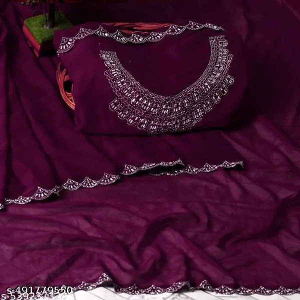 Super_Trendy_Fabrics_Georgette_Saree_With_Georgette_Blouse_Piece