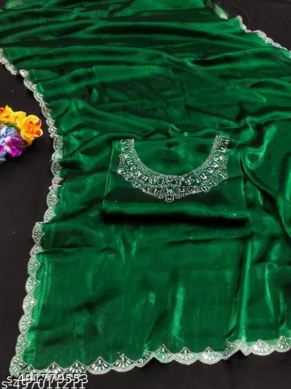 Super_Trendy_Fabrics_Jimmi_Choo_Saree_With_Organza_Blouse_Piece