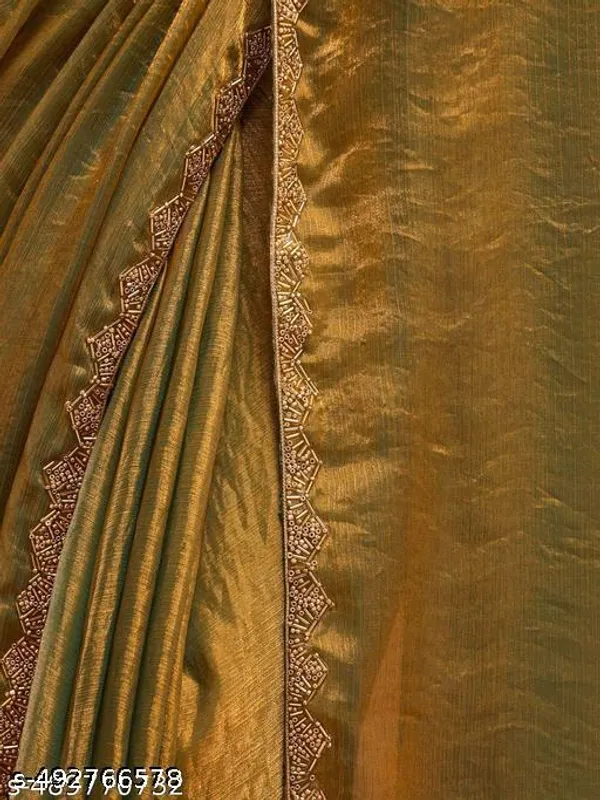 It_S_A_Heavy_Jimmi_Choo_Fabric_With_Heavy_Sirosky_Diamond_Work_In_The_Saree_With_Unstitched_Plain_Chiffon_Fabric