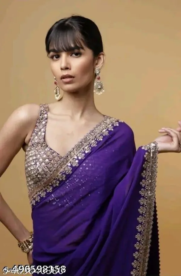 Purple_Georgette_Saree_With_Golden_Embroidery_For_Parties_And_Weddings_Purple_Georgette_Saree_Golden_Embroidered_Saree_Party_Wear_Saree_Wedding_Saree_Design_Elegant_Purple_Saree_Festive_Indian_Saree_Stylish_Saree_For_Women