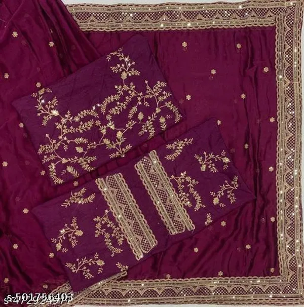 Purple_Color_Embroidered_Saree_With_Blouse_Saree_For_Women_Fancy_Saree_For_Women_Bollywood_Designer_Party_Wear_Wedding_Festive_Saree_Sari_For_Women_With_Stylish_Blouse