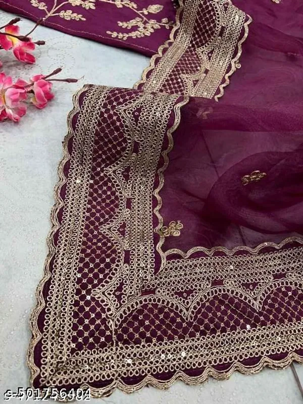 New_Superhit_Trending_Embroidered_Cotton_Thread_Sequins_Work_Designer_Saree_Unstitched_Blouse