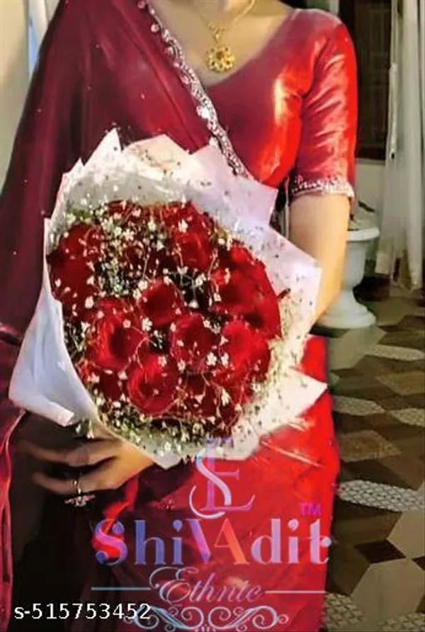 Trending_Beautiful_Fully_Diamond_Work_Jimmy_Choo_Saree_With_Same_Colour_Attractive_Blouse_Piece