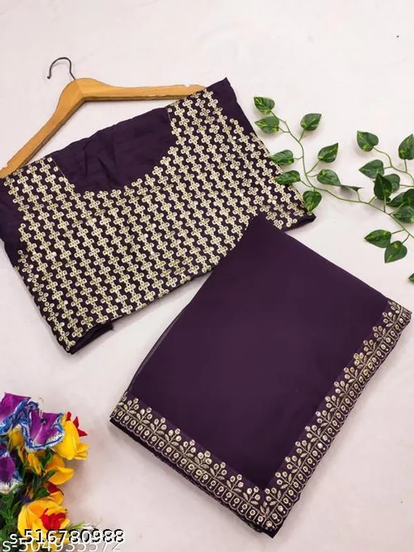 New_Superhit_Trending_Embroidered_Cotton_Thread_Sequins_Work_Designer_Saree