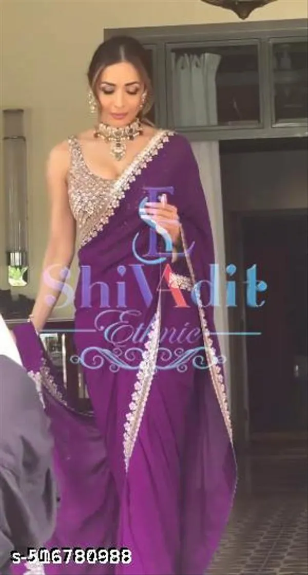 New_Superhit_Trending_Embroidered_Cotton_Thread_Sequins_Work_Designer_Saree