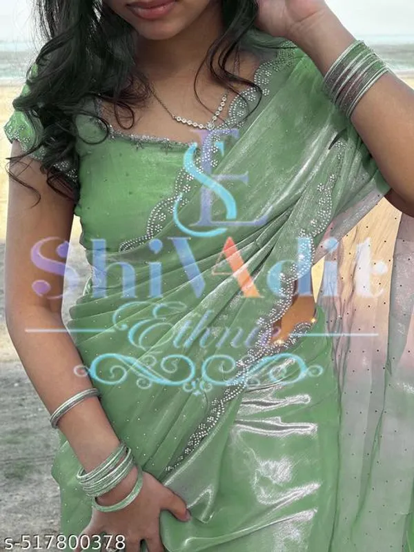 New_Jimmy_Chu_Exclusive_Popular_Rare_Collection_Jimmy_Choo_Golden_Handwork_Lace_Beads_Stones_Diamonds_Siroski_Work_Organza_Saree_With_Blouse_Saree_For_Women_Women_Sari_Festive_Saree_Wedding_Saree_For_Women
