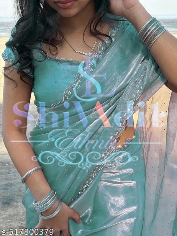 New_Jimmy_Chu_Exclusive_Popular_Rare_Collection_Jimmy_Choo_Golden_Handwork_Lace_Beads_Stones_Diamonds_Siroski_Work_Organza_Saree_With_Blouse_Saree_For_Women_Women_Sari_Festive_Saree_Wedding_Saree_For_Women