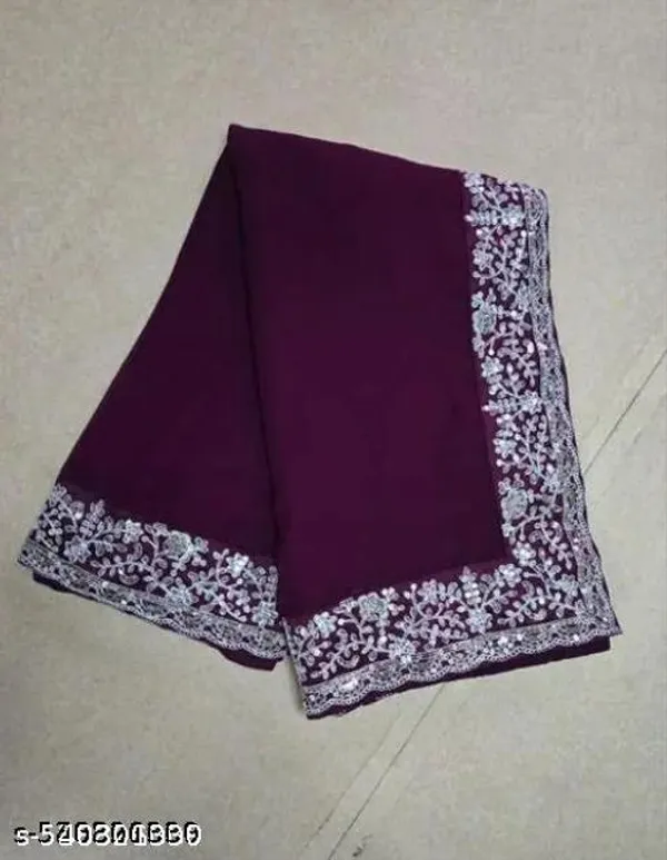 Georgette_Embroidered_Purple_With_Blouse_For_Women_Trending_For_Women_Bollywood_Stylish_Fancy_Party_Wear_Wedding_Festive_Bridal_Sari_For_Women