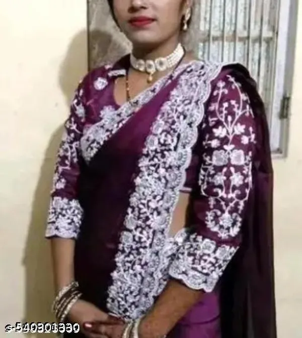 Georgette_Embroidered_Purple_With_Blouse_For_Women_Trending_For_Women_Bollywood_Stylish_Fancy_Party_Wear_Wedding_Festive_Bridal_Sari_For_Women